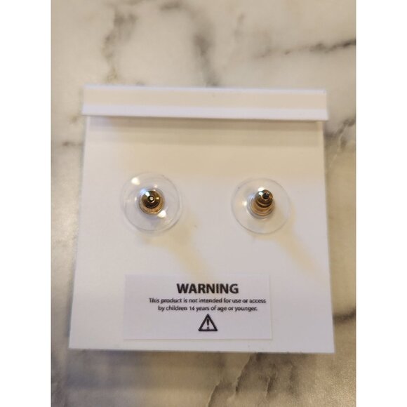 Chaps Gold-Tone Red Double Drop Earrings - Picture 3 of 6